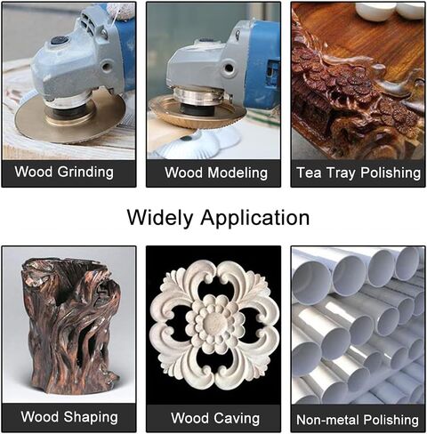 ASNOMY 4 قطع قرص عجلة طحن كربيد التنجستين، مجموعة أقراص نحت قرص تشكيل الخشب لطبق تشكيل عجلة طحن النجارة لطاحونة زاوية 4 بوصة أو 4-1/2 بوصة مع أربور 5/8 بوصة (ذهبي) in Kuwait