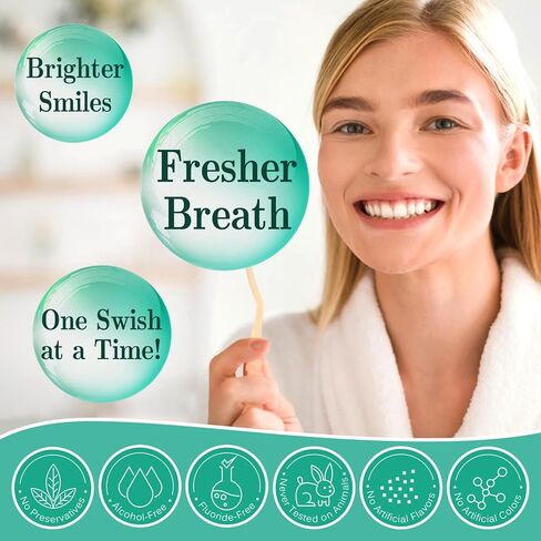 زيت سحب جوز الهند لغسول الفم، سحب زيت النعناع لتبييض الأسنان، نفس منعش، صحة اللثة، زيت سحب طبيعي مع مكشطة اللسان، مع 7 زيوت عطرية، فيتامين د، ه، ك2، خالي من الكحول، 237 مل in Kuwait