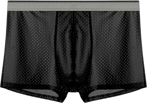 Men's Plus Size Ice Silk Breathable Boxer Briefs Mesh Athletic Sports Underwear For Big & Tall Guys 3-Pack Max 7XL in Saudi Arabia