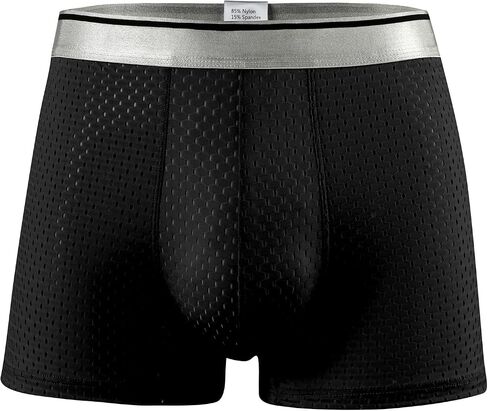 Men's Plus Size Ice Silk Breathable Boxer Briefs Mesh Athletic Sports Underwear For Big & Tall Guys 3-Pack Max 7XL in Saudi Arabia