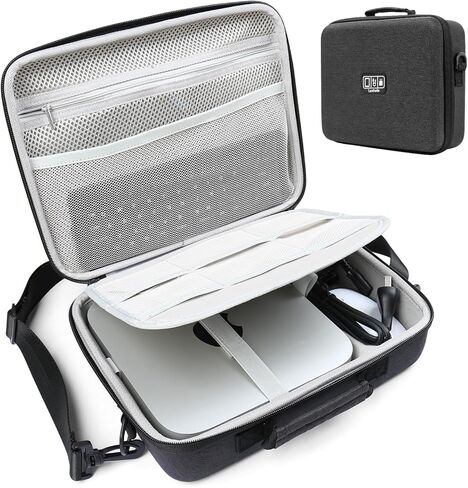 حافظة صلبة فاخرة لجهاز Apple 2023 Mac Mini M2/ Mac Mini M1 & Mac Mini الطراز السابق للكمبيوتر المكتبي، منظم إلكترونيات السفر للوحة المفاتيح والفأرة السحرية والملحقات التقنية (الجراب فقط) in Kuwait