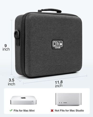 حافظة صلبة فاخرة لجهاز Apple 2023 Mac Mini M2/ Mac Mini M1 & Mac Mini الطراز السابق للكمبيوتر المكتبي، منظم إلكترونيات السفر للوحة المفاتيح والفأرة السحرية والملحقات التقنية (الجراب فقط) in Kuwait