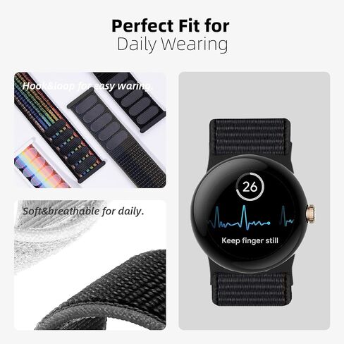 BlackPro Compatible with Google Pixel Watch 3 45mm 41mm Band, Adjustable Breathable Sport Strap for Google Pixel 3/2/1 Band for Men Women in Saudi Arabia