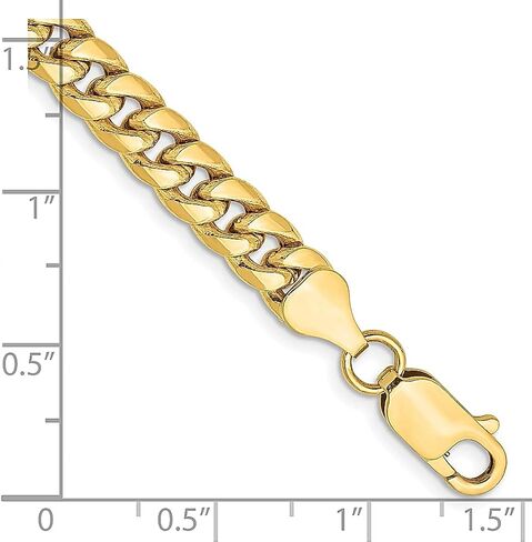 سوار من الذهب الأصفر عيار 14 قيراط مقاس 8 بوصة 6 ملم من سلسلة ميامي الكوبية مجوهرات راقية للنساء هدايا لها in Kuwait