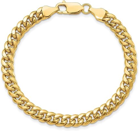 سوار من الذهب الأصفر عيار 14 قيراط مقاس 8 بوصة 6 ملم من سلسلة ميامي الكوبية مجوهرات راقية للنساء هدايا لها in Kuwait