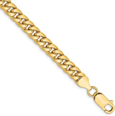 سوار من الذهب الأصفر عيار 14 قيراط مقاس 8 بوصة 6 ملم من سلسلة ميامي الكوبية مجوهرات راقية للنساء هدايا لها in Kuwait