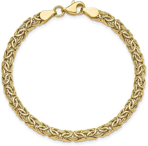 سوار سلسلة بيزنطية من الذهب الأصفر عيار 14 قيراط، مجوهرات فاخرة للنساء، هدايا لها in Kuwait