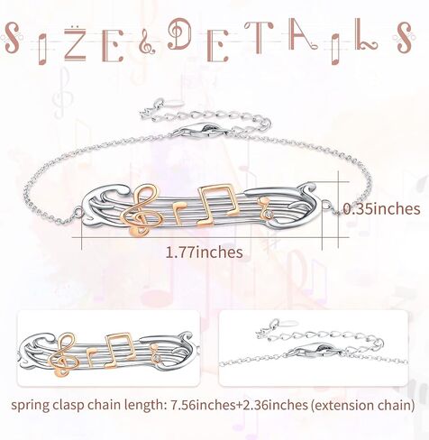 Music Necklaces S925 Sterling Silver Ballet Shoe Necklace I Love You to the Moon and Back Love Heart Pendant Necklace Musical Jewelry Gift on Birthday for Women Mother Wife Nana in Saudi Arabia