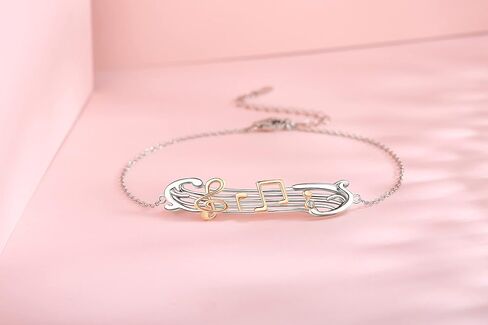 Music Necklaces S925 Sterling Silver Ballet Shoe Necklace I Love You to the Moon and Back Love Heart Pendant Necklace Musical Jewelry Gift on Birthday for Women Mother Wife Nana in Saudi Arabia