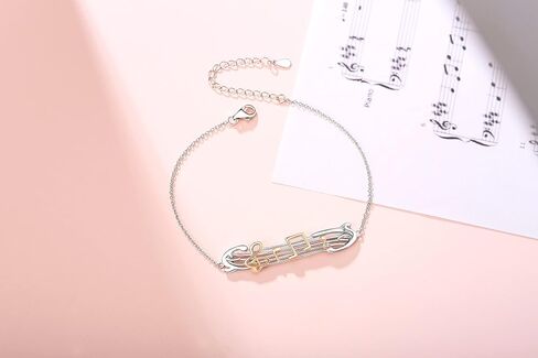 Music Necklaces S925 Sterling Silver Ballet Shoe Necklace I Love You to the Moon and Back Love Heart Pendant Necklace Musical Jewelry Gift on Birthday for Women Mother Wife Nana in Saudi Arabia