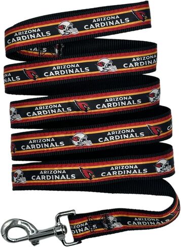 New & Improved NFL Pet Leash, Medium, Arizona Cardinals Dog Leash, Football Team Leash for Dogs & Cats. A Shiny & Colorful Dog & Cat Leash with Embroidered Team Name/Logo Licensed by The NFL in Saudi Arabia