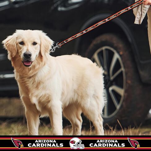 New & Improved NFL Pet Leash, Medium, Arizona Cardinals Dog Leash, Football Team Leash for Dogs & Cats. A Shiny & Colorful Dog & Cat Leash with Embroidered Team Name/Logo Licensed by The NFL in Saudi Arabia
