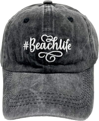 قبعة بيسبول نسائية من Beach Life من قماش الدنيم المتعثر in Kuwait