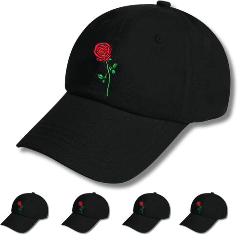 Classic Embroidered Unisex Black 100% Cotton Adjustable Baseball Cap - Flexfit Baseball Sun Hat for Men Women in Saudi Arabia
