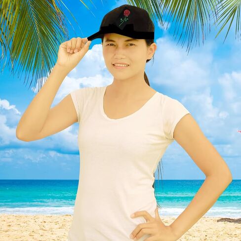 Classic Embroidered Unisex Black 100% Cotton Adjustable Baseball Cap - Flexfit Baseball Sun Hat for Men Women in Saudi Arabia