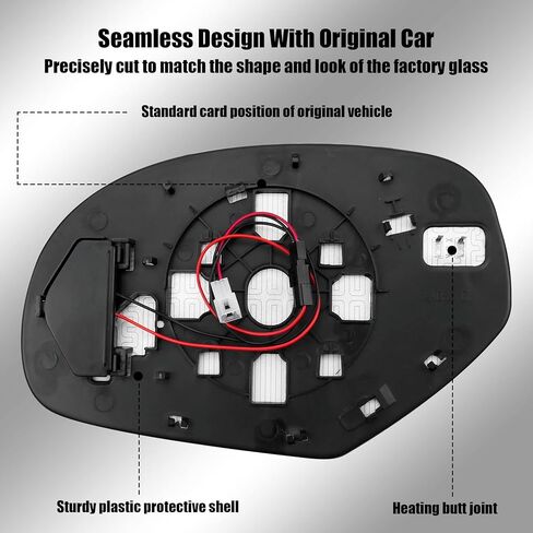 TIKSCIENCE زجاج مرآة ساخن على الجانب الأيسر للسائق مع إشارة LED مناسبة لسيارة Chevy Silverado Suburban Tahoe Avalanche GMC Sierra Yukon Cadillac Escalade 2007-2014 استبدال GM1324138 in Kuwait