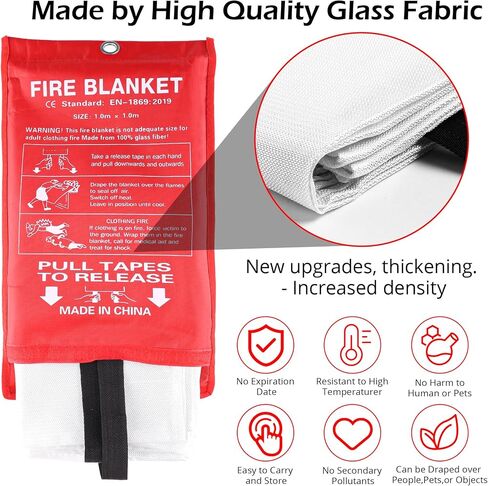 Emergency Fire Blankets for Home and Kitchen - 4PCS Fire Extinguishing Blanket for Kitchen House Camping Car Warehouse Office Emergency Prepared Survival Safety MHt in Saudi Arabia