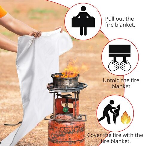 Emergency Fire Blankets for Home and Kitchen - 4PCS Fire Extinguishing Blanket for Kitchen House Camping Car Warehouse Office Emergency Prepared Survival Safety MHt in Saudi Arabia