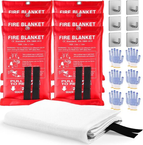 Emergency Fire Blankets for Home and Kitchen - 4PCS Fire Extinguishing Blanket for Kitchen House Camping Car Warehouse Office Emergency Prepared Survival Safety MHt in Saudi Arabia