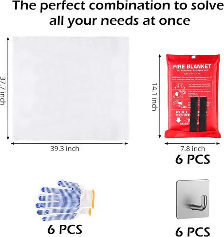 Emergency Fire Blankets for Home and Kitchen - 4PCS Fire Extinguishing Blanket for Kitchen House Camping Car Warehouse Office Emergency Prepared Survival Safety MHt in Saudi Arabia