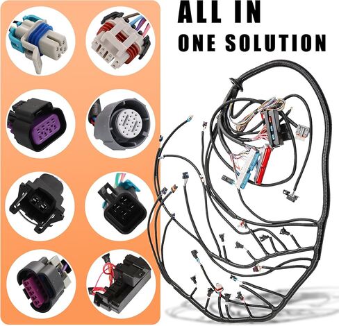 LS1 Standalone Small Block T56 Wire Harness Compatible with 1997-2006 GM 4.8L 5.3L 6.0L Vortec 60A Relay for Engine 4L80E Transmission in Saudi Arabia