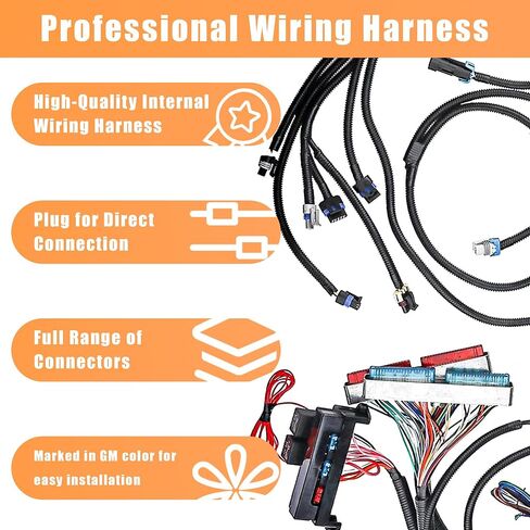 LS1 Standalone Small Block T56 Wire Harness Compatible with 1997-2006 GM 4.8L 5.3L 6.0L Vortec 60A Relay for Engine 4L80E Transmission in Saudi Arabia