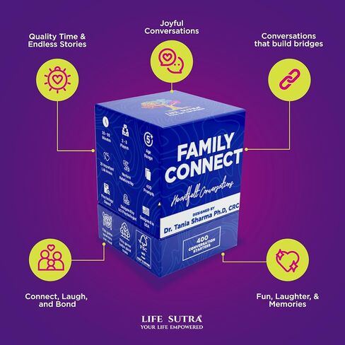 Life Sutra Family Connect - 400 Conversation Starters, Fun Games for Kid, Teens & Adults - Get to Know Each Other Better, Ideal for Game Night & Road Trips in Saudi Arabia