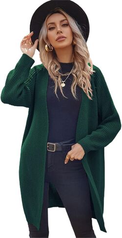 MakeMeChic Women's Oversized Raglan Sleeve Shawl Collar Midi Sweater Cardigan in Saudi Arabia