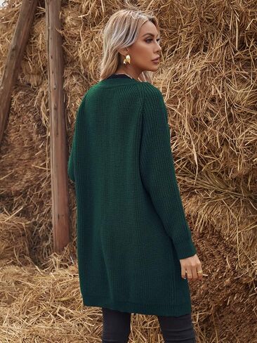 MakeMeChic Women's Oversized Raglan Sleeve Shawl Collar Midi Sweater Cardigan in Saudi Arabia