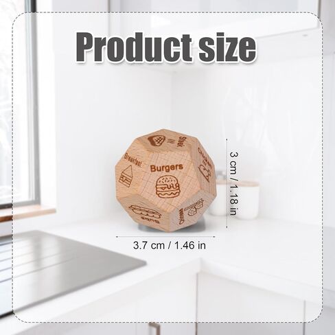 2pcs Food Decision Dice, Wooden Date Night Dice Whats for Dinner Dice Funny 12 Food Choice Creative Takeaway Dice for Couples Him Her Boyfriend Girlfriend Husband Wife Valentines Birthday in Saudi Arabia