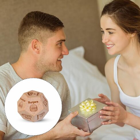 2pcs Food Decision Dice, Wooden Date Night Dice Whats for Dinner Dice Funny 12 Food Choice Creative Takeaway Dice for Couples Him Her Boyfriend Girlfriend Husband Wife Valentines Birthday in Saudi Arabia