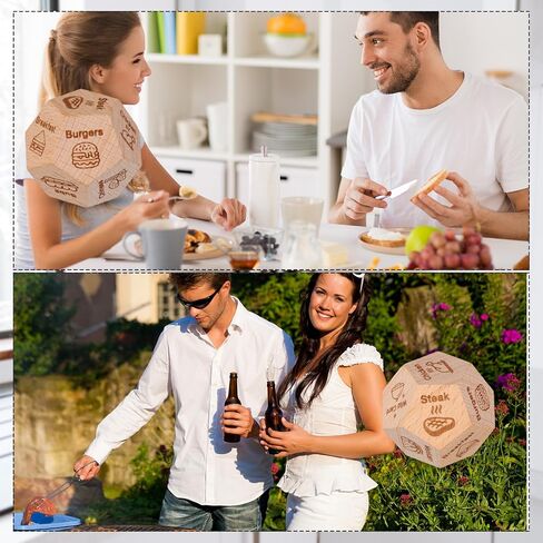 2pcs Food Decision Dice, Wooden Date Night Dice Whats for Dinner Dice Funny 12 Food Choice Creative Takeaway Dice for Couples Him Her Boyfriend Girlfriend Husband Wife Valentines Birthday in Saudi Arabia