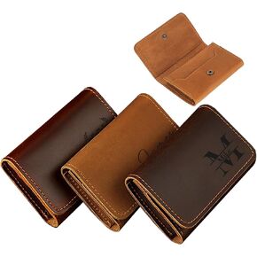 Wallet for Men Top Leather Wallets with Engraved Name initial Custom Ideal Gift for Bestman Groomsman Husband Dad Boyfriend Anniversaries Birthday Christmas Gifts Light Brown in Kuwait