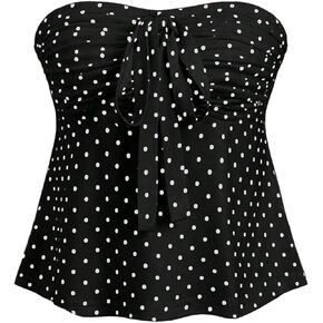 Soly Hux Women's Polka Dots Bowknot Flowy Babydoll Bandeau Tube Top Summer Summer Sweet in Saudi Arabia
