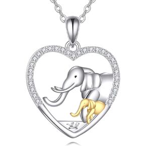 KQF Elephant/Koala/Dog/Duck/Dancer/Dragonfly Necklace for Women Sterling Silver Elephant/Koala Jewelry Pendant Necklace Animal Heart Gifts for Women in Kuwait
