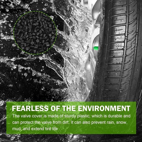 20PCS Tire Valve Stem Caps, Plastic Tyre Air Valve Caps with O Rubber Seal, Dust-proof Airtight Automotive Exterior Accessories, Universal for Car, Motorbike, Trucks, Bike, Bicycle (Black) in Saudi Arabia