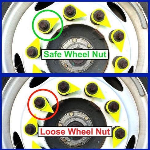 21mm Loose Wheel Lug Nut Safety Check Indicators 50 Pack - Commercial Truck Wheel Nut Pre-Trip Safety Inspection Tool in Saudi Arabia