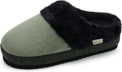 ONCAI Womam Slippers with Cushion Yoga Mat Faux Fur Lining Fuzzy Suede Warm Winter House Slippers Shoes Ladies Indoor and Outdoor Cozy Rubber Sole US Size 5-11 in Saudi Arabia