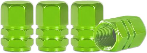 8PCS Car Tire Valve Stem Cap, Air Cap Cover, Anti-Corrosion Aluminum Alloy Valve Stem Dust Cap with Rubber Seal, Universal Wheel Valve Cover Accessories for Car SUV Bike Truck (Green, 8PCS) in Saudi Arabia