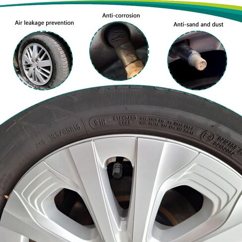 8pcs Car Tyre Valve Cap Cap ، غطاء غطاء الهواء ، وغطاء الغبار من ألومنيوم مضاد للآفاق مع ختم مطاطي ، وملحقات غطاء صمام العجلة الشامل لشاحنة سيارات سيارات الدفع الرباعي (الأخضر ، 8pcs) in Saudi Arabia