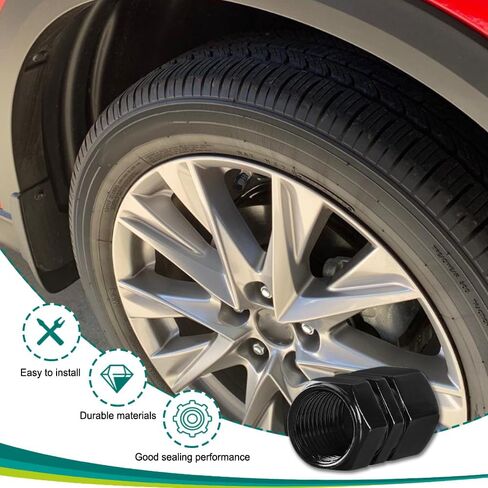 8pcs Car Tyre Valve Cap Cap ، غطاء غطاء الهواء ، وغطاء الغبار من ألومنيوم مضاد للآفاق مع ختم مطاطي ، وملحقات غطاء صمام العجلة الشامل لشاحنة سيارات سيارات الدفع الرباعي (الأخضر ، 8pcs) in Saudi Arabia