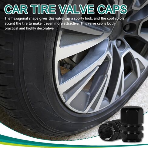 8pcs Car Tyre Valve Cap Cap ، غطاء غطاء الهواء ، وغطاء الغبار من ألومنيوم مضاد للآفاق مع ختم مطاطي ، وملحقات غطاء صمام العجلة الشامل لشاحنة سيارات سيارات الدفع الرباعي (الأخضر ، 8pcs) in Saudi Arabia