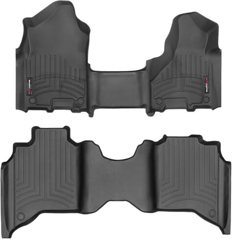 Weathertech مخصص Floirliners لشاحنة RAM 2500/3500 ، RAM 2500/3500-1ST ROW (OTH) والصف الثاني (4415711-4415454) ، Black in Saudi Arabia