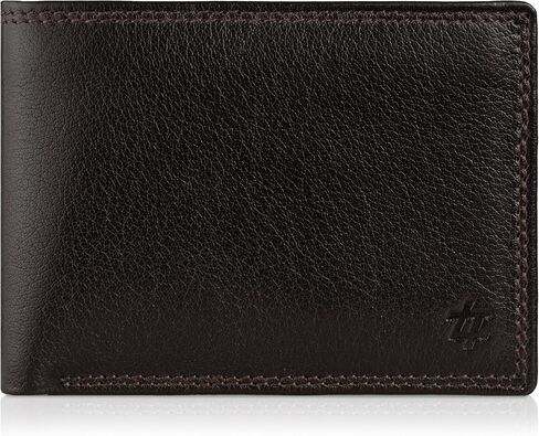 Men's Genuine Leather Wallet Bifold with Flip ID- RFID Blocking Slim Leather Wallets for Men- Aurum Series- Gift for Him- Dad Gifts in Saudi Arabia