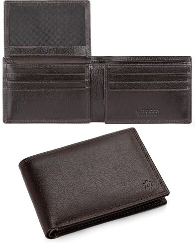 Men's Genuine Leather Wallet Bifold with Flip ID- RFID Blocking Slim Leather Wallets for Men- Aurum Series- Gift for Him- Dad Gifts in Saudi Arabia