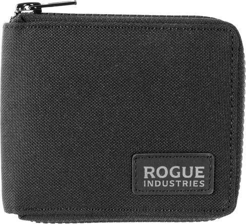 محفظة من النايلون السوداء السوداء للرجال من Rogue - سعة 10 بطاقة ، فتحة نقدية كاملة ، حقيبة عملة قابلة للتوسيع - جلد ممتاز ونايلون متين - مواد حظر RFID in Kuwait