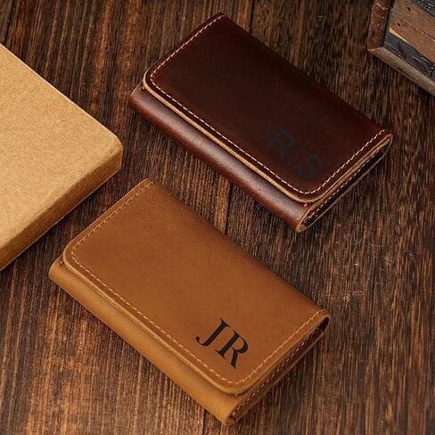Wallet for Men Top Leather Wallets with Engraved Name initial Custom Ideal Gift for Bestman Groomsman Husband Dad Boyfriend Anniversaries Birthday Christmas Gifts Light Brown in Kuwait