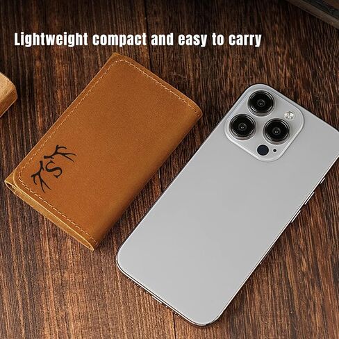 Wallet for Men Top Leather Wallets with Engraved Name initial Custom Ideal Gift for Bestman Groomsman Husband Dad Boyfriend Anniversaries Birthday Christmas Gifts Light Brown in Kuwait