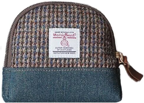 Harris Tweed Women’s Small Coin Purse | Period Bag | Canvas & Wool Change Pouch with YKK Zipper (No.3516) in Saudi Arabia