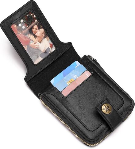 Wallet Men Leather Bifold Wallets For - Flap ID Window Zip Coin Pocket Mensr Wallets - Big Capacity Credit Card Travel Wallet in Kuwait